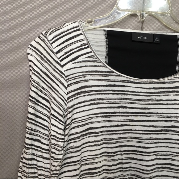 APT. 9 Medium long sleeve women's top black white - Picture 3 of 9